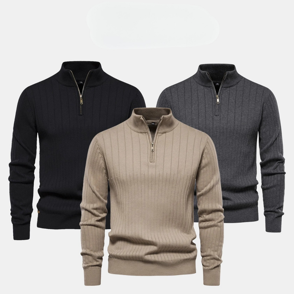 Pull en maille zippé pour homme – pull zippé en soldes