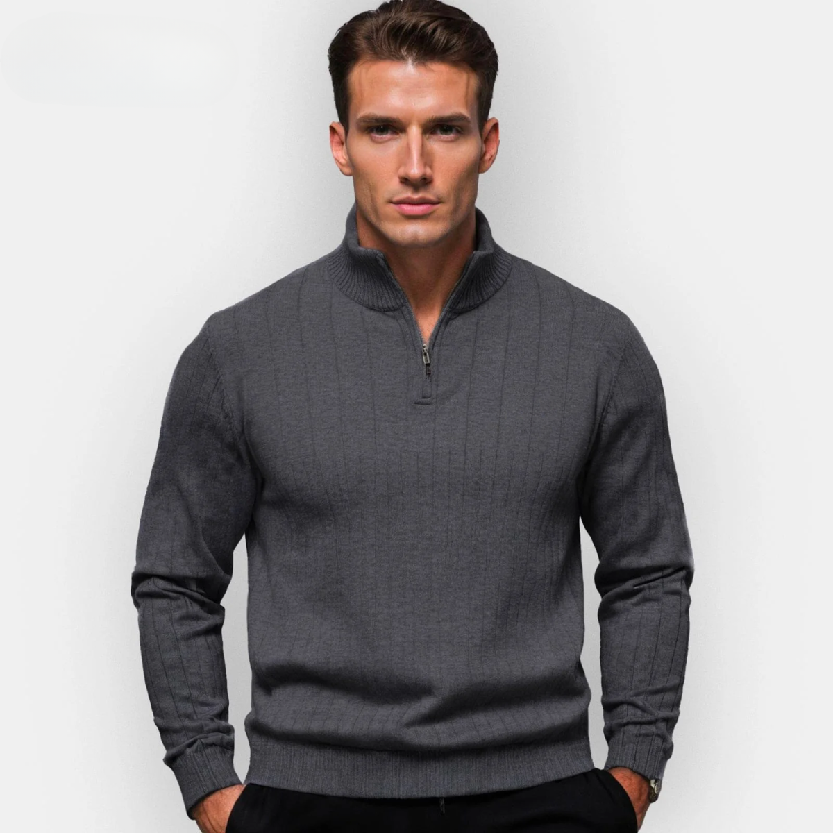 Pull en maille zippé pour homme – pull zippé en soldes